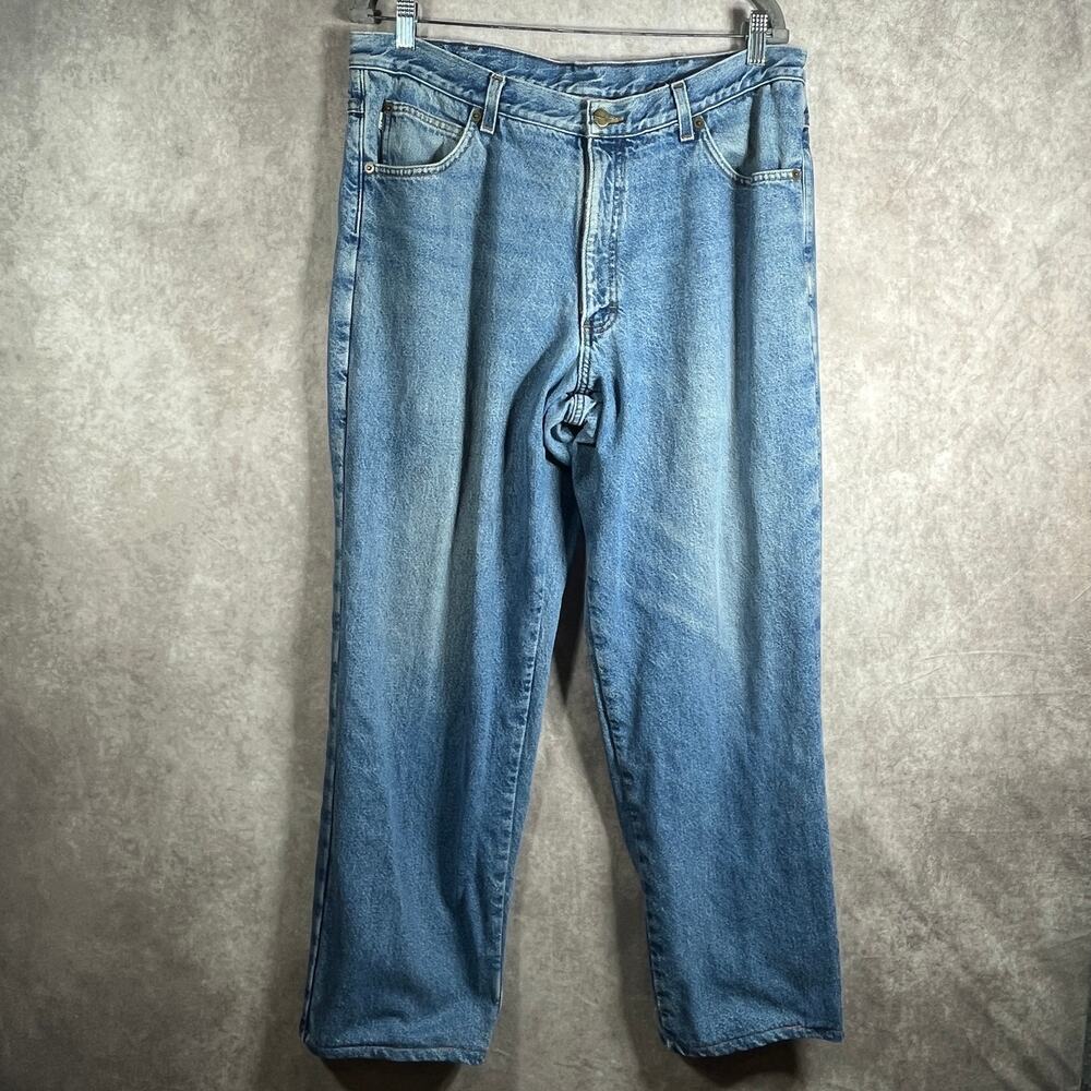 L.L. Bean Double L Jeans Mens 38X32 Blue Medium Flannel Lined Denim Straight Leg